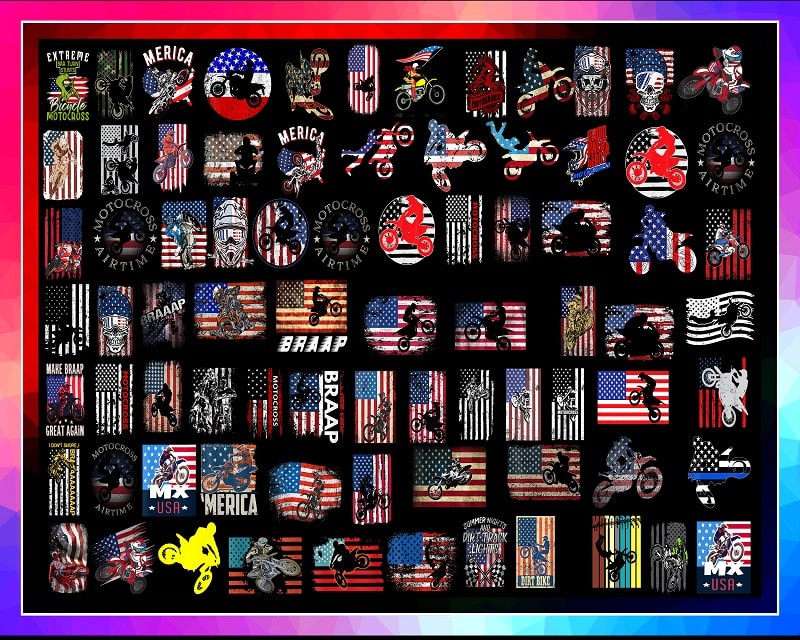 Bundle 720+ PNG, Patriotic motocross, American Flag Motocross, bundle png, Digital Download. 996329799