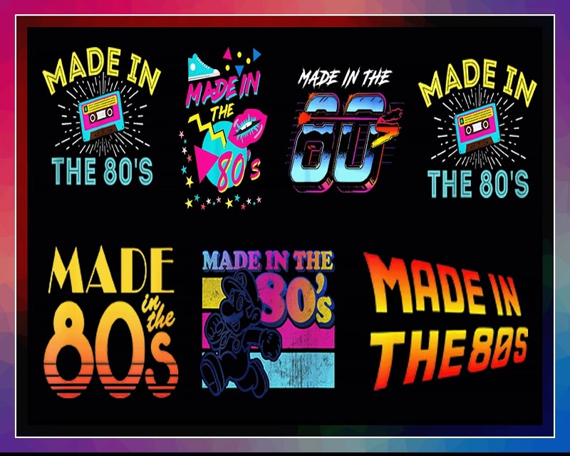 50 File PNG Bundle, Made in 80’s PNG, Retro png, Vintage 1980S Design, Nostalgia Design, Vintage design 80’s, Digital download 999902232