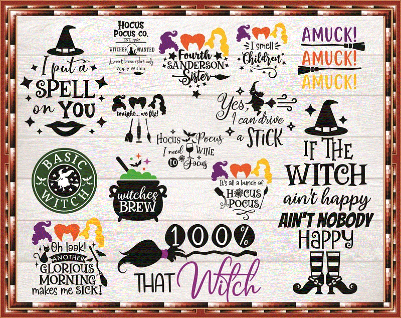 Combo 150+ Hocus Pocus SVG Bundle, Halloween SVG, Hocus Pocus Vectors, Halloween Shirt, Witch/Halloween svg, Hocus Pocus Cricut files CB891746525