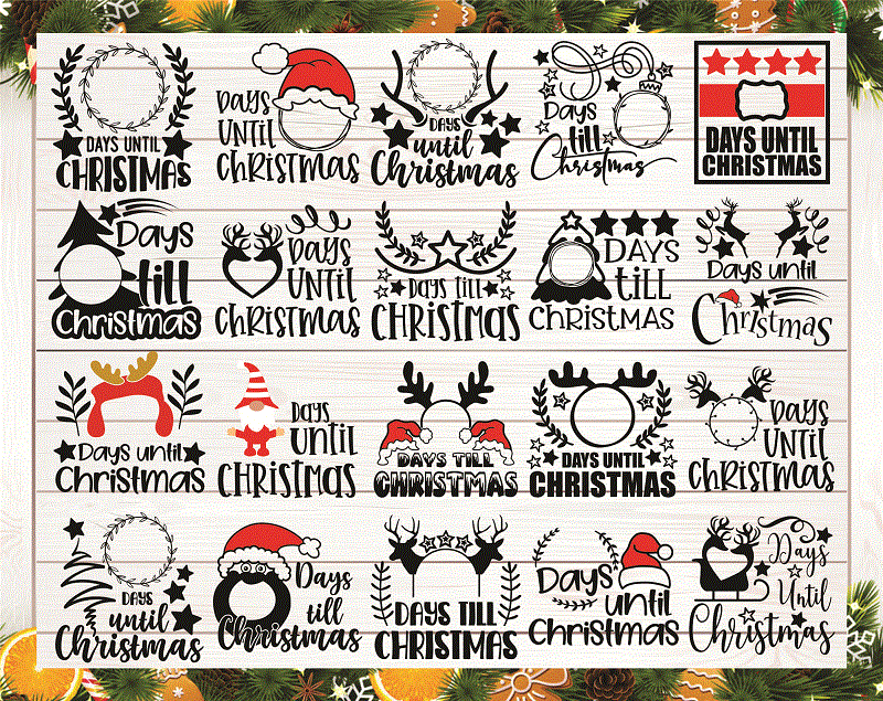 20 Days Until Christmas SVG Bundle, Svg Cut Files, Digital File ...