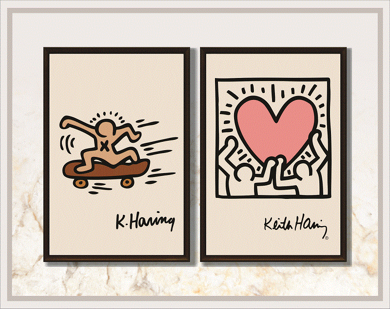 Keith Haring Set of 9 Prints, Gallery Wall Set, Exhibition Poster, Keith Haring Poster Set, Prints Wall Art, Printable Wall Art 1039067129