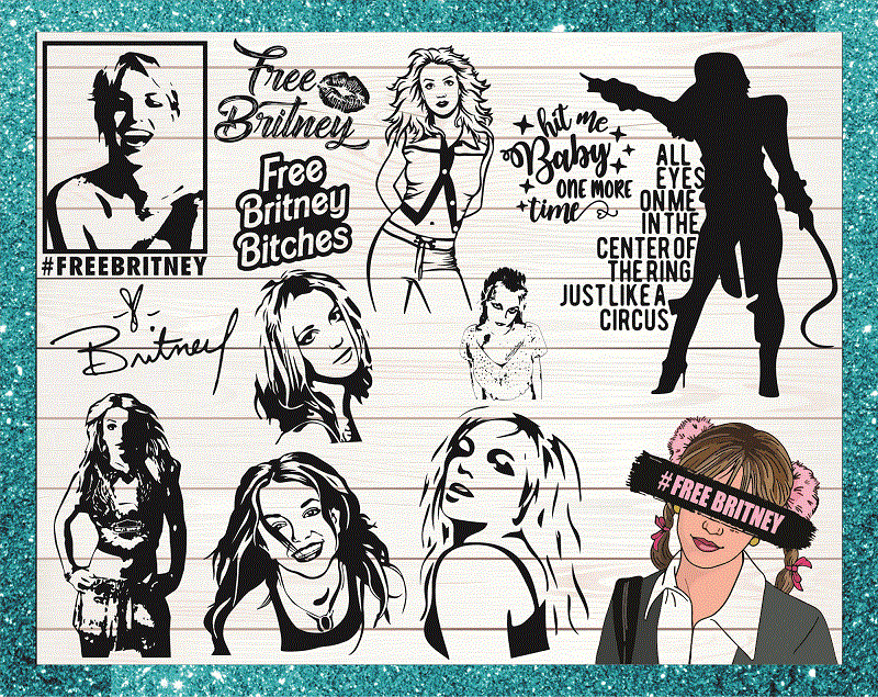 15 Bundle Clipart, Silhouette, Svg, Png, Free Britney, Drawn Britney ...