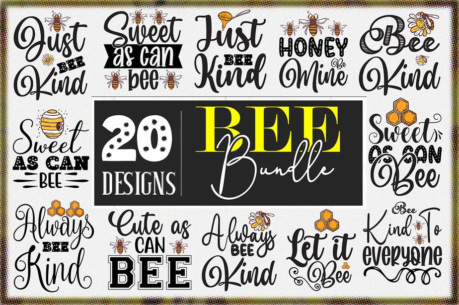 Bee sublimation Bundle.Bee illustration with quote 20 design - Buy t ...