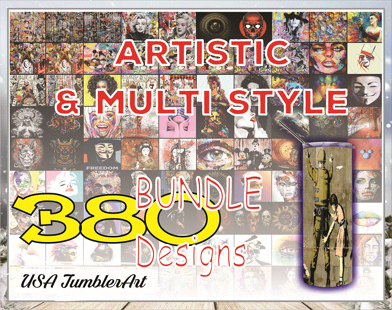 Combo 380 Artistic & Multi Style Designs, 20oz Skinny Straight,Template for Sublimation,Full Tumbler, PNG Digital Download 1014533239