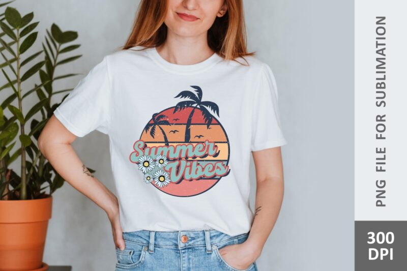 Retro Summer t shirt designs sublimation bundle, Retro summer Png files, Vintage summer t shirt designs bundle