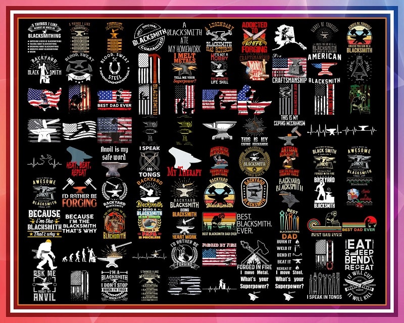 Bundle 400+ Blacksmith Png, Blacksmith USA Flag, Blacksmithing Gift ...