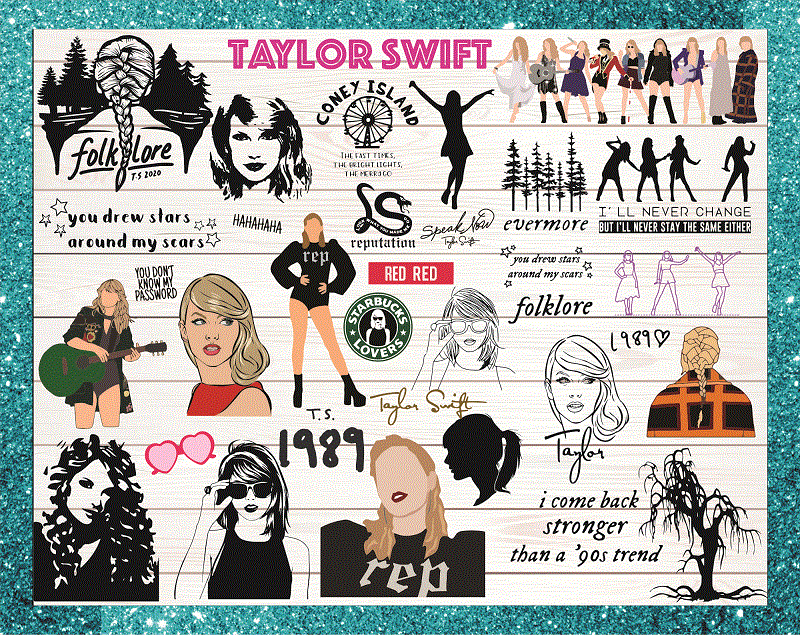 Taylor Swift PNG Lover Illustration Bundle Png Pdf and Svg 