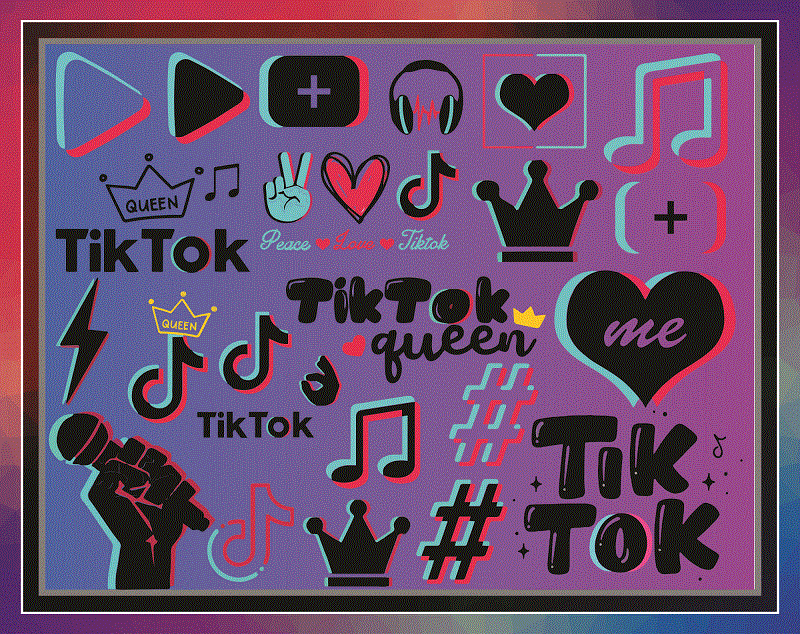 Tik Tok SVG Bundle - Tik Tok Logo Vector - Musically Logo With Crown