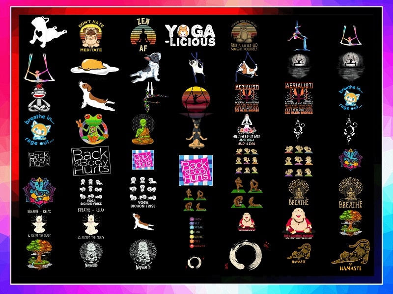 Combo 180+ Designs Fitness Yoga PNG Bundle, Yoga TShirt Bundle, Yoga Exercise PNG, yoga funny png sublimation, Instant download 1004975804