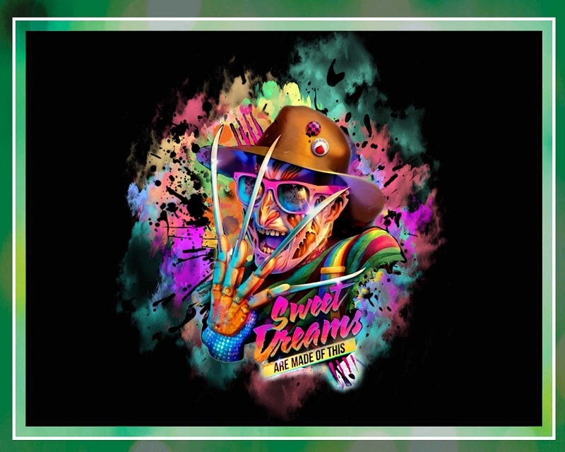 Freddy Krueger Rainbow Bright Horror Sweet Dreams png, Sublimation Design, Digital Download 1045754721