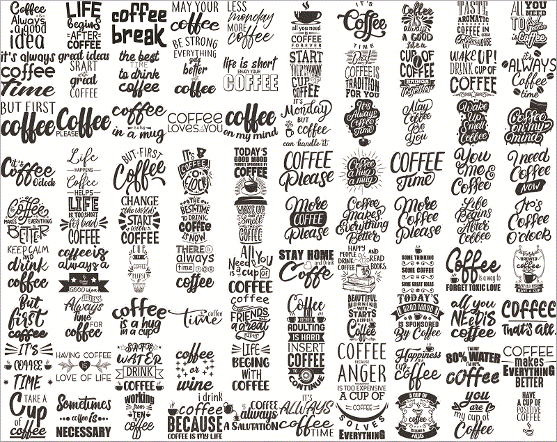 97+ Funny Coffee Quotes SVG Bundle, Coffee Lovers, Coffee Mug Quotes SVG, Silhouette Cricut Digital print, Cut File Cricut, Digital Download CB766035648