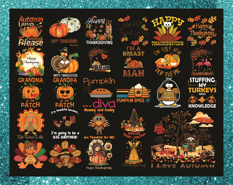 Bundle 27 Thanksgiving Png, Turkey Png, Thanksgiving Turkey, Thankful Png, Blessed Png, Autumn Png, Fall Png Designs, digital download 886828155