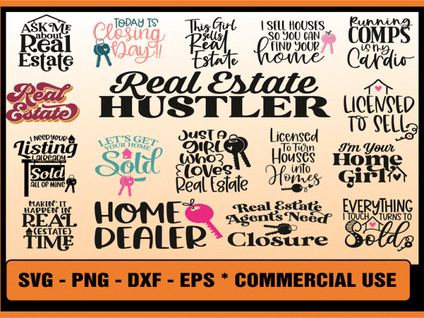 17 designs real estate agent svg bundle, real estate professional bundle, commercial use svg, cricut cut files, silhouette cut files 920337038