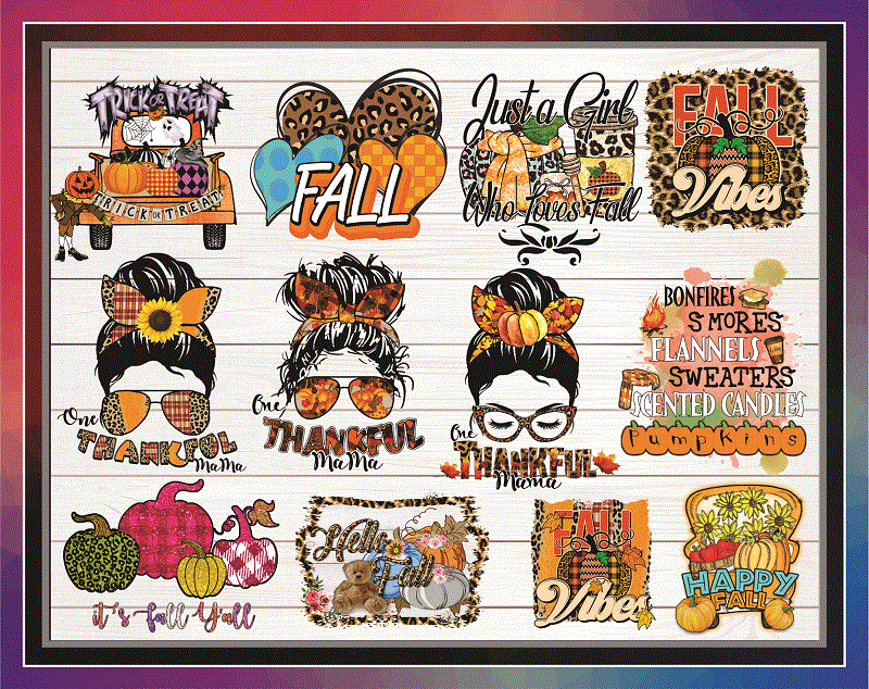 12 Fall bundle png Hello Fall Leaves Pumpkin Spice Thankful mama Girl Who Loves Fall Y’all Autumn Season Vibes Thanksgiving PNG Sublimation 1073298043