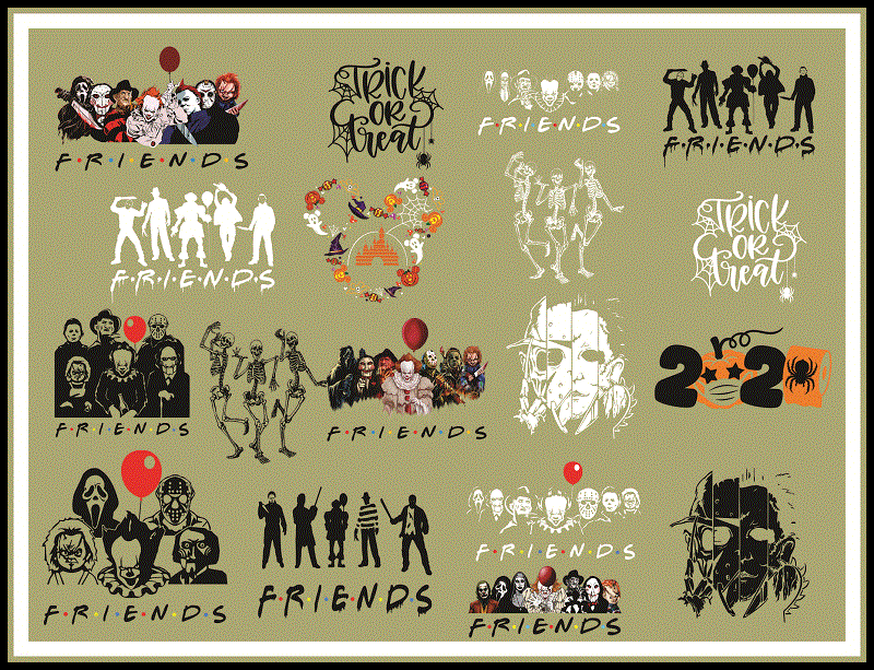 14 Halloween Horror Movie Killers, Scary Friends Png, Horror Characters Friends PNG, Horror Friends Png, Halloween friend PNG 866826266