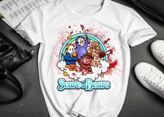 Horror Scare Care Bears Blood, Halloween png, Digital Design Sublimation, Digital download 1047891451