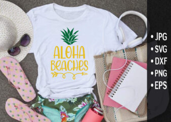 aloha beaches t shirt vector