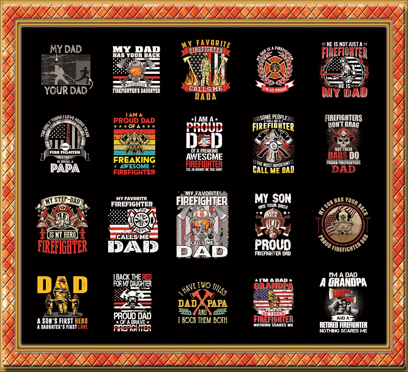 Combo 125 Firefighter Dad Png Bundle, Best Firefighter Dad Ever Png, Best Firefighter Dad Ever American Flag,Father’s Day, Digital Download 979688281