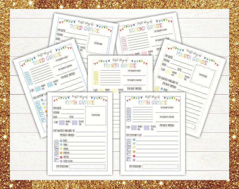 Printable Back to School Interview, Kid’s First and Last Day of School, Editable School Memory Book, Preschool-5th grade, Instant Digital 1025797884