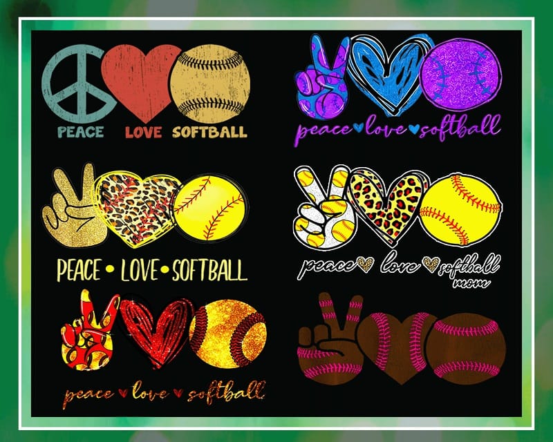 30 Designs Peace Love Softball Png, Peace Love Softball Mom, Softball Sublimation, Softball png, Png Files For Sublimation, Instant Download 985061496