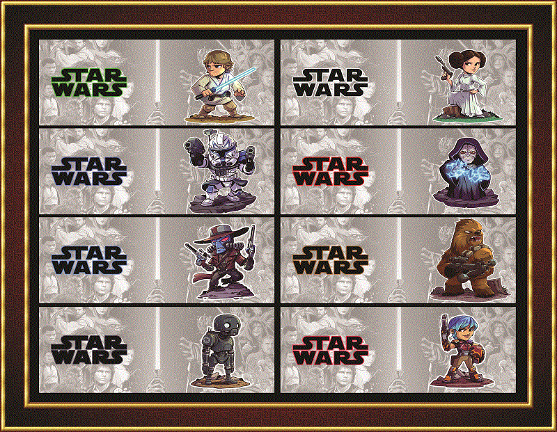 Combo 29 Star Wars Cute Characters Art Style, 20oz Skinny Straight,Template for Sublimation,Full Tumbler, PNG Digital Download 1014533239