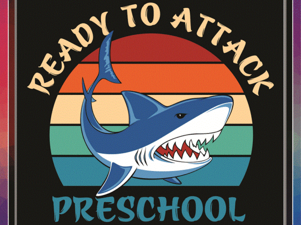 Bundle 8 designs back to school, vintage shark ready to attack pre-k kindergarten preschool 1st-5th grade bundle png svg, digital download 1036210980