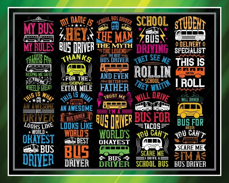 Combo 50 Designs Bus Driver Bundle Svg, School Bus Svg Bundle, School Bundle Svg, School Svg, Ai, Eps,Png, Digital Download 1033904439