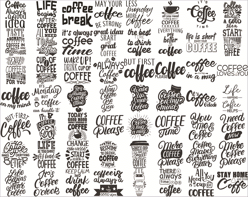 97+ Funny Coffee Quotes SVG Bundle, Coffee Lovers, Coffee Mug Quotes SVG, Silhouette Cricut Digital print, Cut File Cricut, Digital Download CB766035648