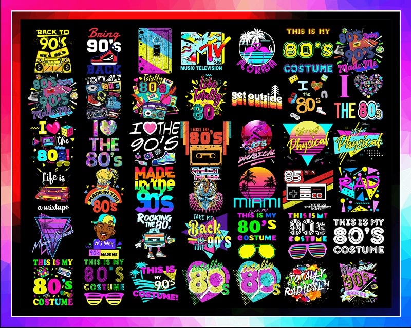 90 Designs PNG Bundle, 90s, 80s Clipart, Neon 80s Clipart, 1980, 1990 Retro, Neon, Digital Graphics, 80s Party, I Love 80s, best bundle, Digital Download 1005923935