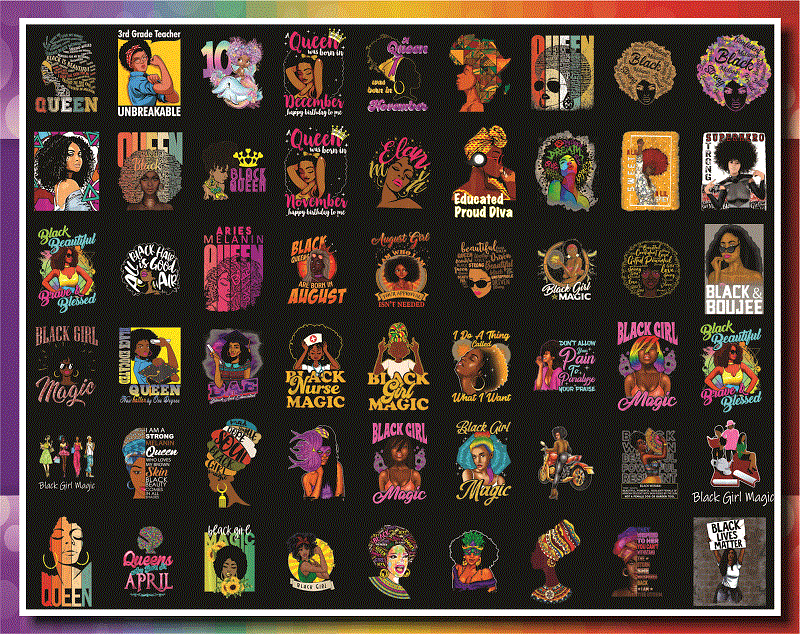 Combo 170 Black Queen Bundle Png, Afro Woman Clipart, Black Girl Magic, Birthday, Afro Lady, Black Melanin, Commercial Use, Digital Download 979478117