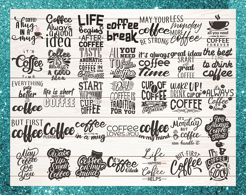 70+ Funny Coffee Quotes SVG Bundle, Coffee Lovers, Coffee Mug Quotes SVG, Silhouette Cricut Digital print, Cut File Cricut, Digital Download CB766035648