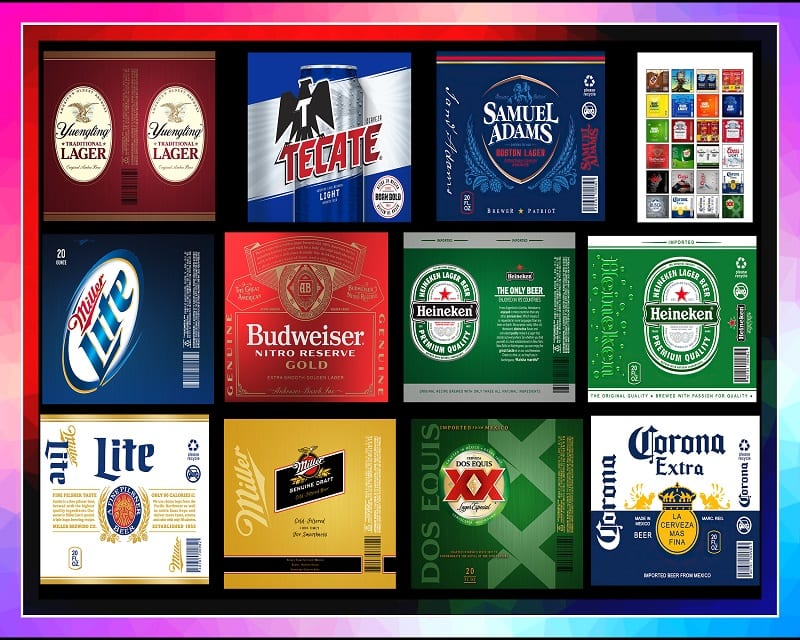 47 Beer Labels Tumbler PNG, Beer Bundle Tumbler, Beer Sublimation, Beer Design Tumbler, Beer Full Label Wrap Design, Light Beer Tumbler 992850394