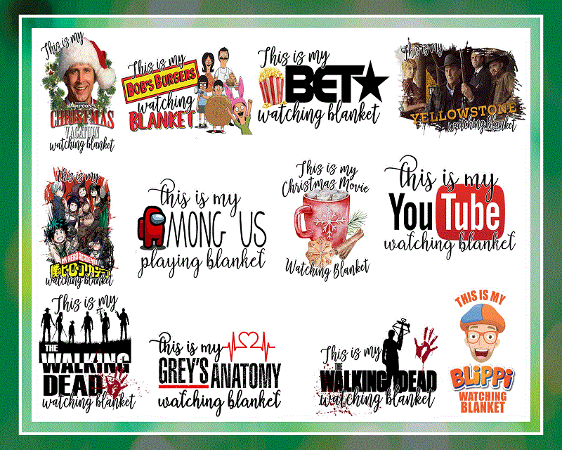 Bundle 50 Designs Netflix Blanket PNG, Hallmark Blanket, Christmas Blanket, Movie Blanket PNG, Sublimation Design, Digital Download 898004174