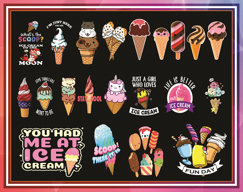 Bundle 45 Ice Cream Png, Summer Ice Cream Png, Sweet Ice Cream Png, Chocolate, Mint Png, Colorful Ice Cream Png, Digital Download 965546063