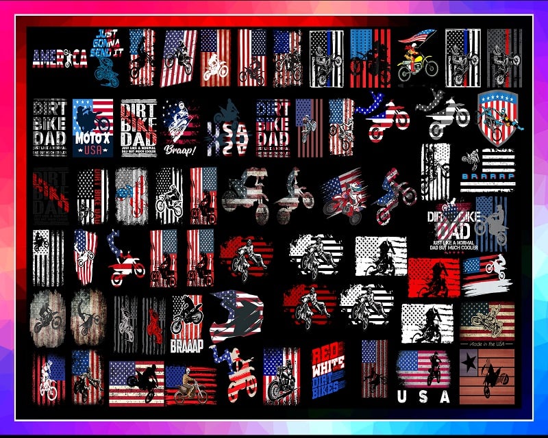 Bundle 720+ PNG, Patriotic motocross, American Flag Motocross, bundle png, Digital Download. 996329799