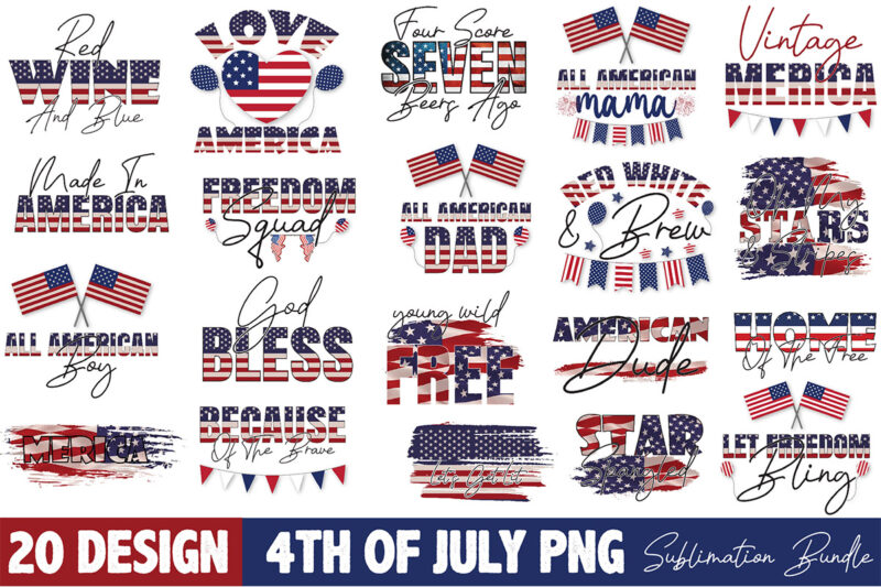 4th of July Png Sublimation Bundle