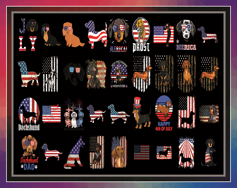 Combo 150 Dachshund merica PNG, Bundle png, Dachshund Merica handmade, 4th of July Png, Digital Download 999228784