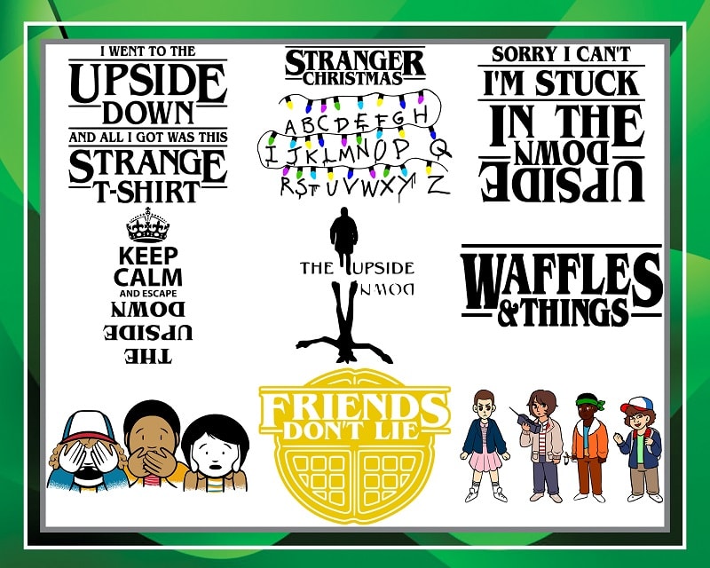 Bundle 83 Designs Stranger Things SVG, Stranger Things Labels, Alien png, dxf, svg, Demogorgon Svg, Cut FIles, Silhouette, Digital Download 1005025430