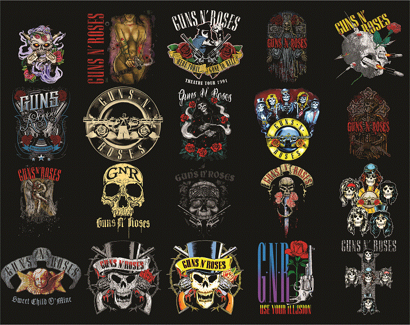 Bundle 59 Designs Guns N Rose png, Skull, Rock Classic, Rock Lover ...