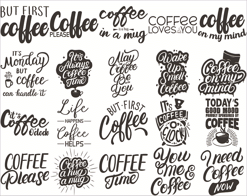 97+ Funny Coffee Quotes SVG Bundle, Coffee Lovers, Coffee Mug Quotes SVG, Silhouette Cricut Digital print, Cut File Cricut, Digital Download CB766035648