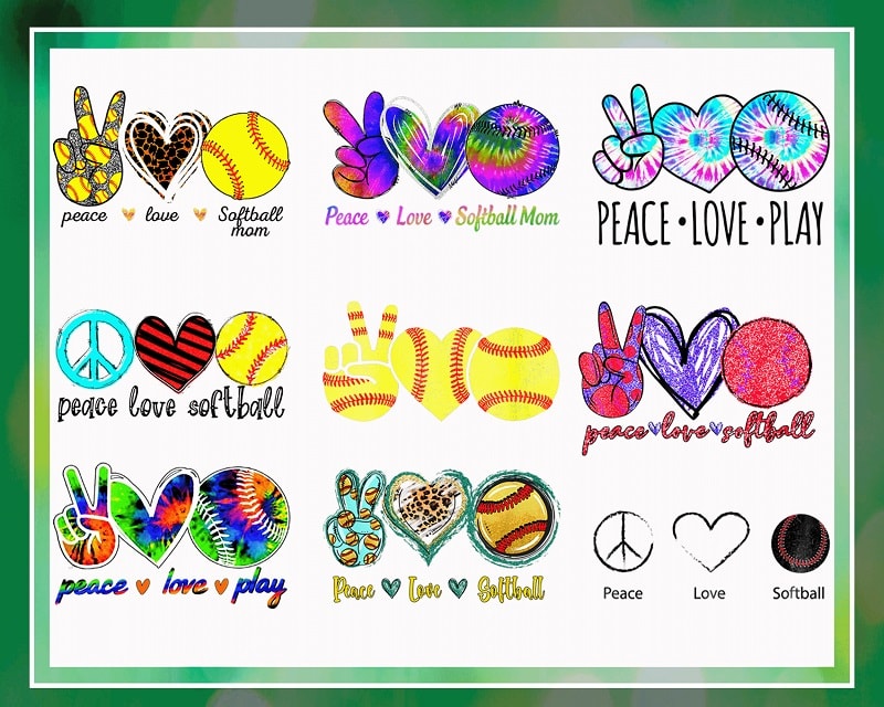 30 Designs Peace Love Softball Png, Peace Love Softball Mom, Softball Sublimation, Softball png, Png Files For Sublimation, Instant Download 985061496