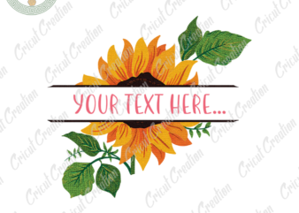 Sunflower , Sunflower Text Clipart Diy Crafts, Sunflower Text Png Files , Sunflower Pattern Silhouette Files, Sunflower Art Cameo Htv Prints t shirt template vector