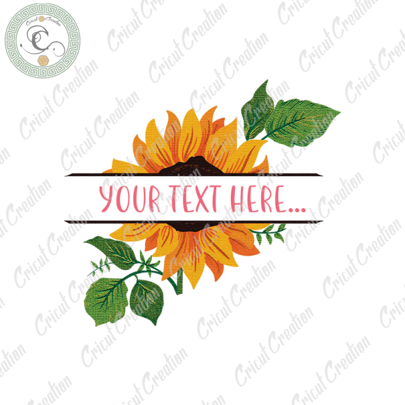Sunflower , Sunflower Text Clipart Diy Crafts, Sunflower Text Png Files , Sunflower Pattern Silhouette Files, Sunflower Art Cameo Htv Prints