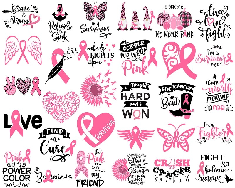 150+ Designs Breast Cancer SVG, Breast Cancer Awareness Mockup, Breat Cancer Shirt. Cancer Awareness Svg, Cricut File, Instant Download CB880290315