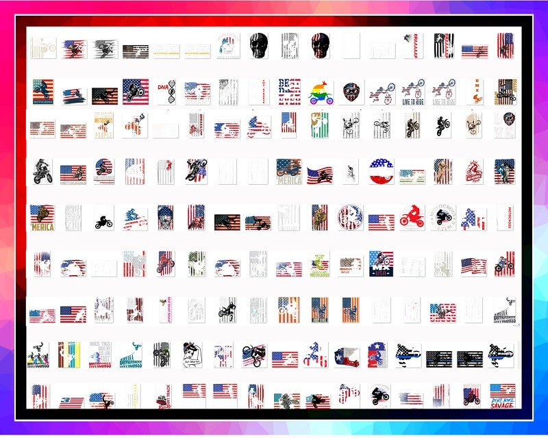 Bundle 720+ PNG, Patriotic motocross, American Flag Motocross, bundle png, Digital Download. 996329799