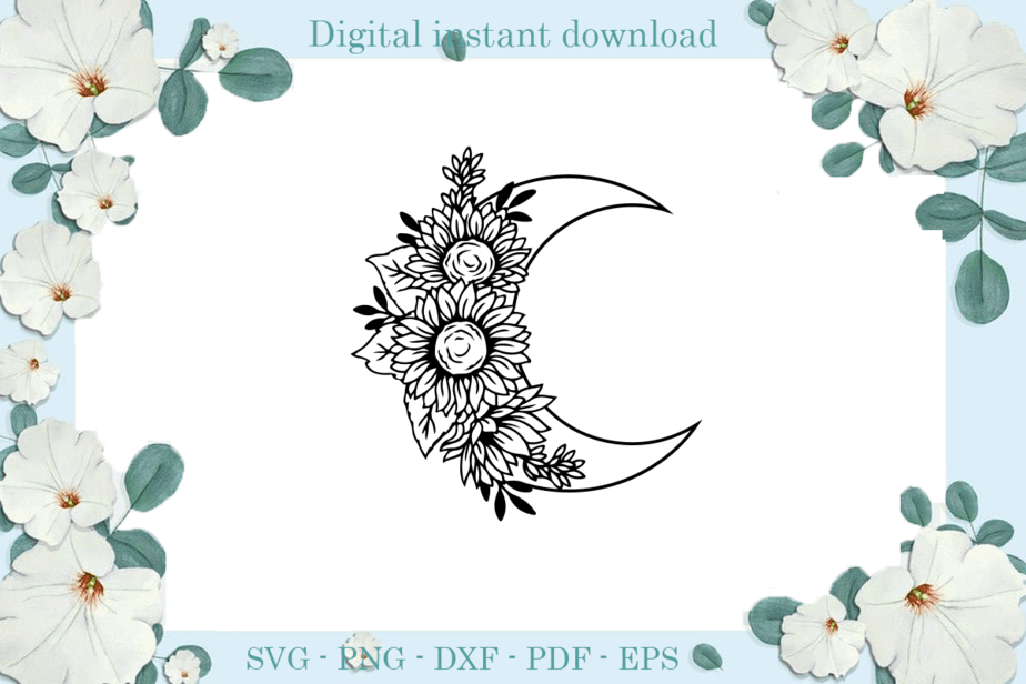 Trending gifts, Moon And Flower Diy Crafts, Moon Svg Files For Cricut ...