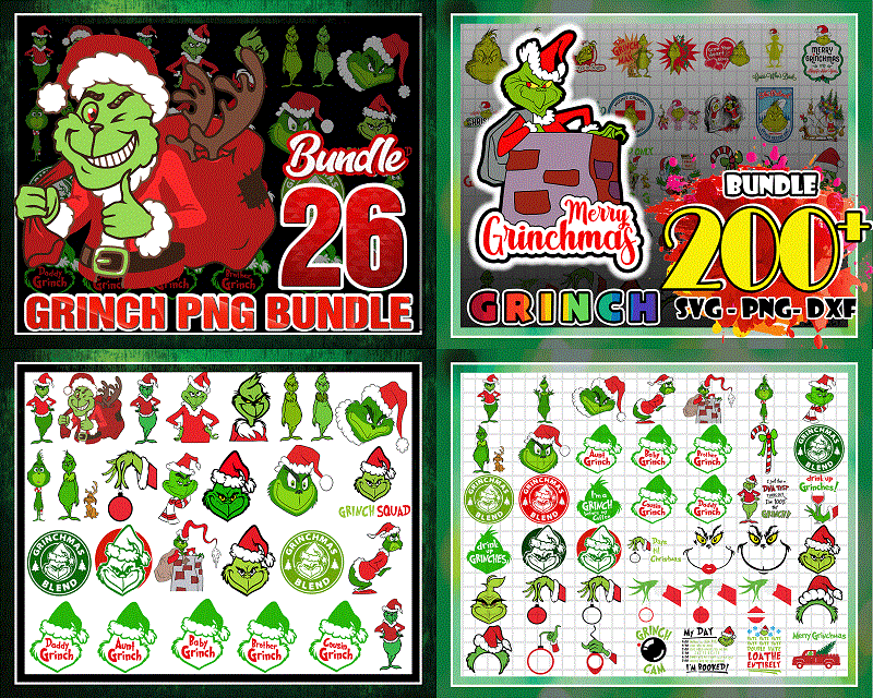 200+ Grinch PNG Bundle, Grinch Svg, Merry Christmas svg, Grinch Png, face grinch , grinch tree Grinch Png bundle, Instant download CB921991415