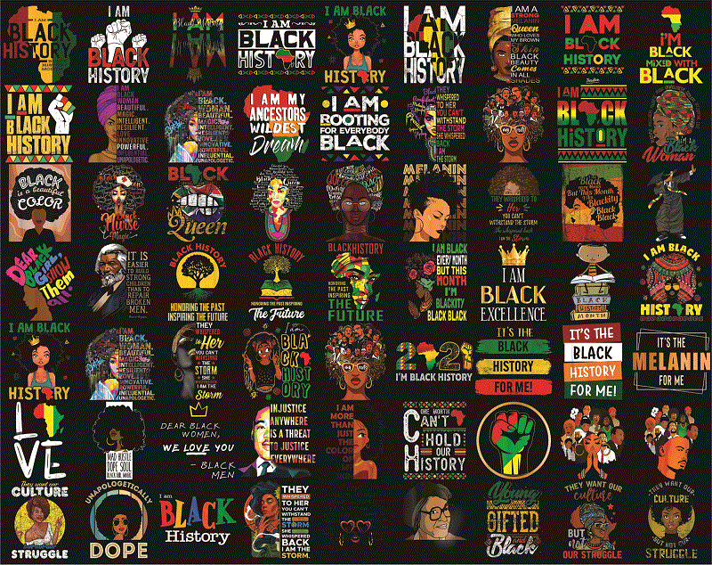 Combo 585+ PNG Bundle, Black History Month png, Black Pride png, African American png, Afro Women png, Sublimation Black History, Digital Download CB1007303136