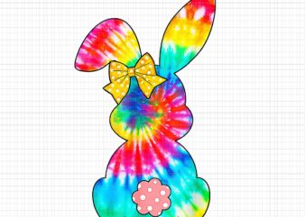 Cute Bunny Rabbit Tie Dye Bow Tie Easter Day Png, Bunny Png, Easter Day Png, Bunny Color Png