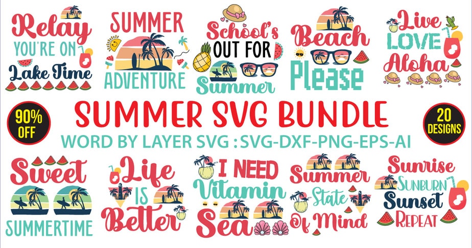 Summer tshirt design bundle,summer tshirt bundle,summer svg bundle ...